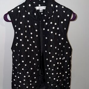 Croft & Barrow Black and White Polka Dot Vest